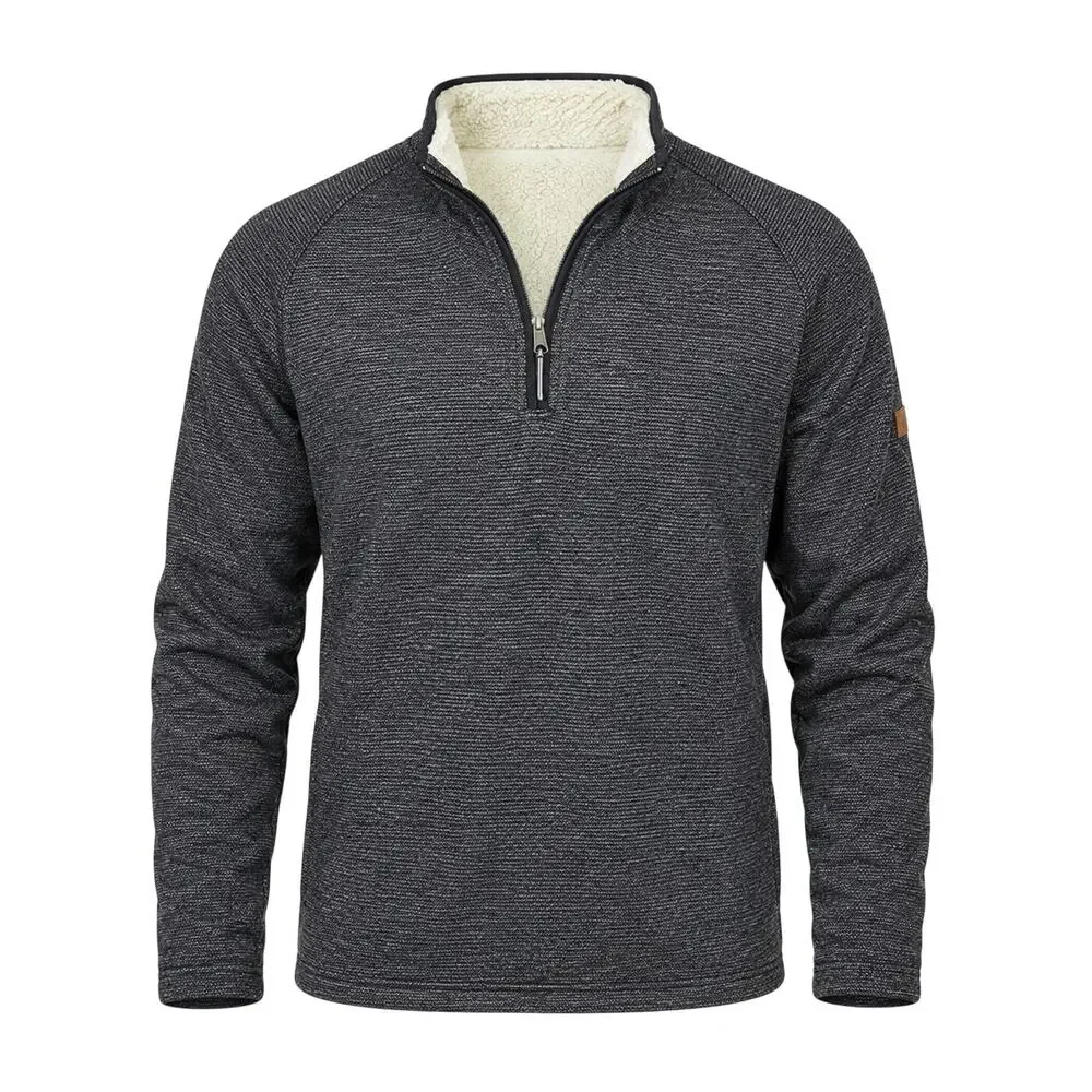 Orvis Black Fleece Lined Quarter Zip Pullover Outdoor Gorpcore Sweater Medium